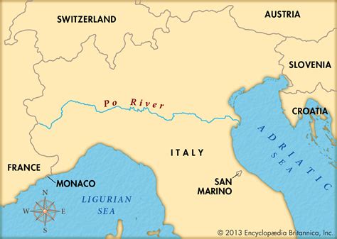 Physical Map Of Italy Rivers