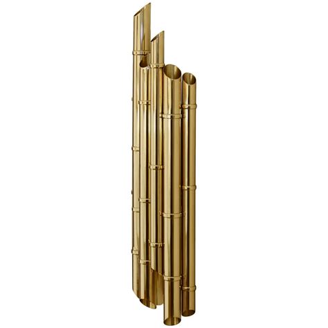 Bamboo Wall Light in Glossy Brass For Sale at 1stdibs