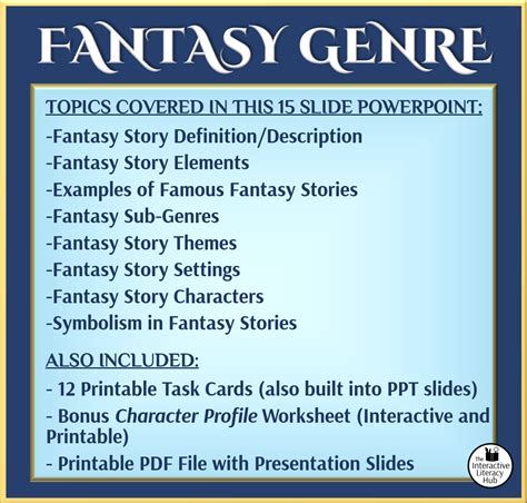 Fantasy Genre PowerPoint - Interactive Slides with Task Cards | Made By Teachers