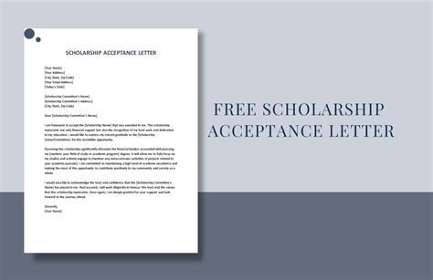 Free Scholarship Acceptance Letter - Download in Word, Google Docs, PDF | Template.net