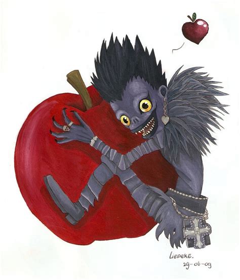 Ryuk loves apples by Liedeke on DeviantArt