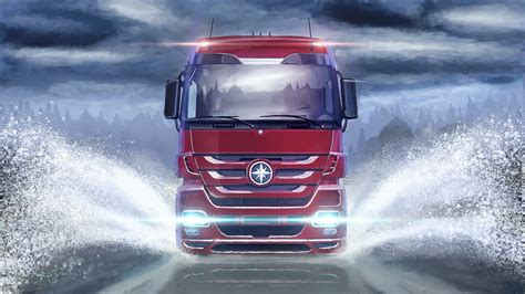 Euro Truck Simulator 2 HD Wallpaper: Stormy Drive