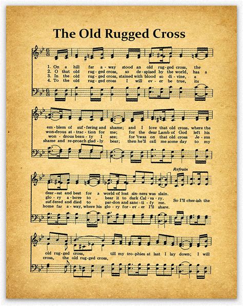 Buy The Old Rugged Cross Hymn Print Old Rugged Cross Hymnal Prints Hymn Wall Art Hymn Scripture ...