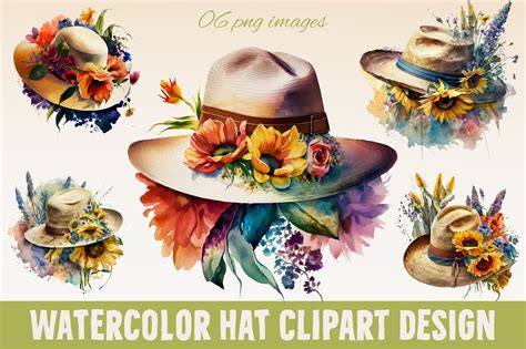 Floral Watercolor Hat Illustration Graphic by mirazooze · Creative Fabrica