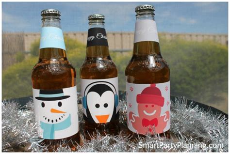 Christmas Printable Beer Labels Cute Character Design - Etsy