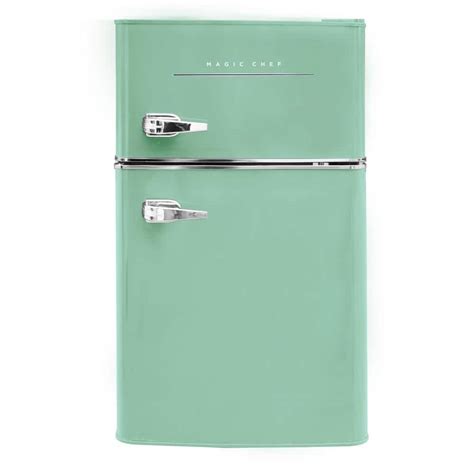 Magic Chef Retro 3.2 cu. ft. 2-Door Mini Fridge in Mint Green HMCR320ME ...