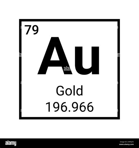 Periodic table element chemical symbol aurum molecule chemistry vector atom icon Stock Vector ...