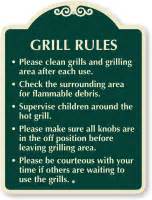 Grill Rules Sign | Clean Grilling Area After Use Sign, SKU: K-0160