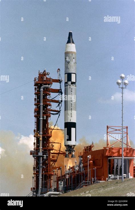 The launch of Gemini 1, the first mission in the Gemini program. It was unmanned Stock Photo - Alamy