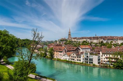 Townscape of Berne Across Aare River, Switzerland Editorial Photography - Image of bridge ...