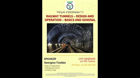 Webinar #11 Railway Tunnels Design and Operation – Basics and general ...