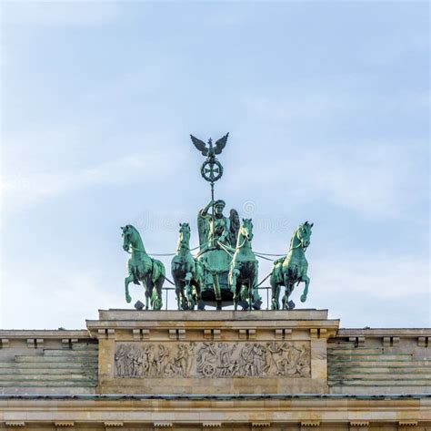 Quadriga on Top of the Brandenburg Gate Stock Photo - Image of capital ...