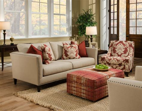 50 Beautiful Living Rooms with Ottoman Coffee Tables | Tan couch living ...