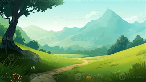 Grass land Background scenery anime image 22876826 Stock Photo at Vecteezy