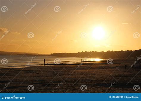 Bournemouth Beach Sunset stock image. Image of travel - 110546235