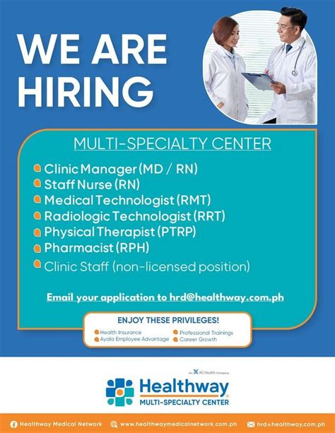 ONSITE RECRUITMENT EVENT - HEALTHWAY FESTIVAL MALL, Festival Mall Alabang, Muntinlupa, 15 March ...