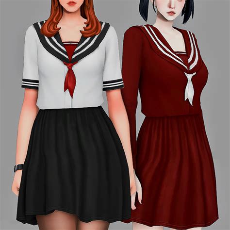 Sailor Dress ⚓ - The Sims 4 Create a Sim - CurseForge