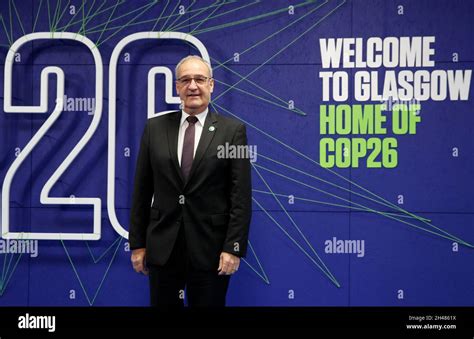 Swiss President Guy Parmelin arrives for the Cop26 summit at the Scottish Event Campus (SEC) in ...