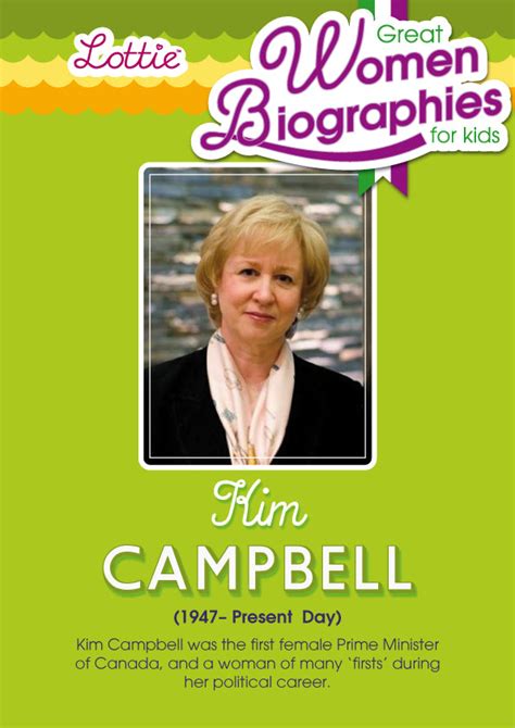 Kim Campbell Biography for kids | Strong Women | Lottie