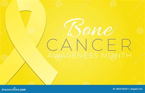 Sarcoma And Bone Cancer Awareness Week. Yellow Color Ribbon Isolated On ...