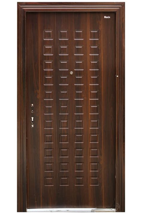 Film Coated Armored Steel Main Entrance Door - 2075 F82 (Wooden Finished Style) | Safety Front ...