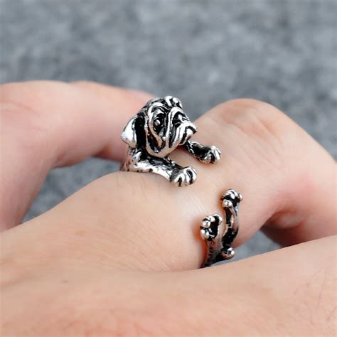 5pcs Cute Pug Dog Rings Western Style Animal Adjustable Rings For Men Women Lovely Anel Jewelry ...