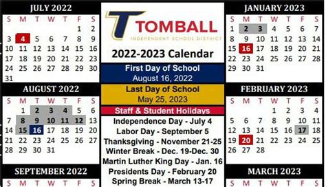 Tomball Isd Calendar 22-23 - Printable Calendar 2023