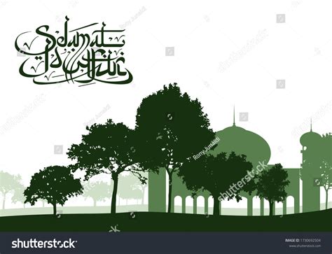 Selamat Idul Fitri Calligraphic Vector Illustration Stock Vector ...