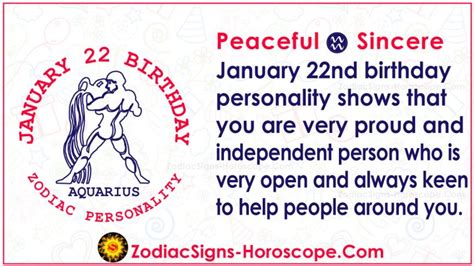 January 22 Zodiac (Aquarius) Horoscope Birthday Personality and Lucky ...