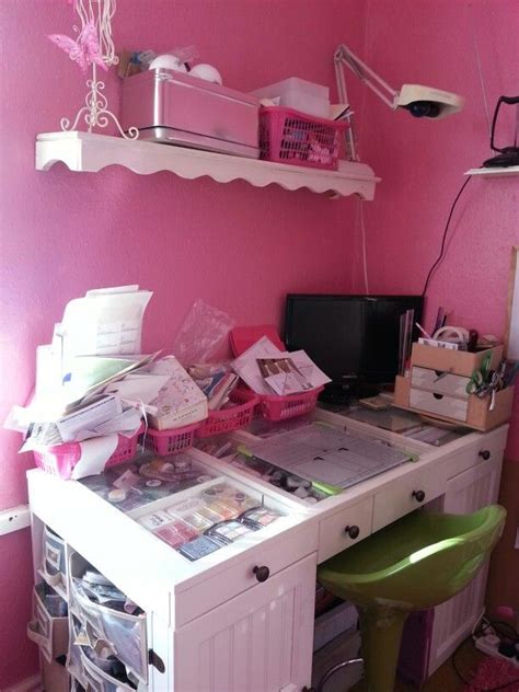 My craft desk from Storage4Crafts | Craft room storage, Craft desk, Gift wrapping station