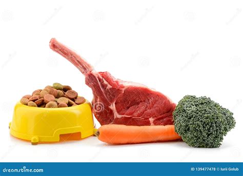 Dry Dog Food and Ingredients Stock Photo - Image of canine, carrot: 139477478