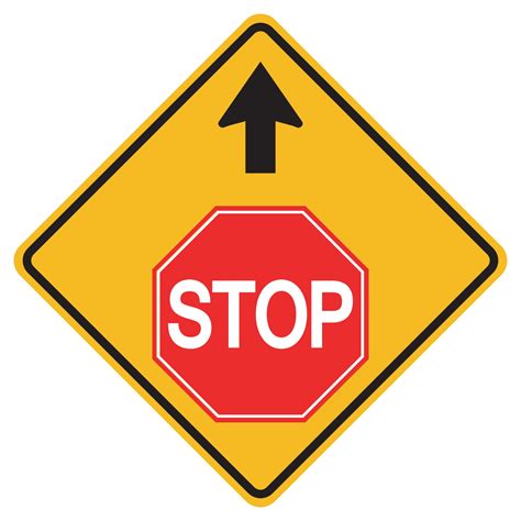 Stop Ahead Road Sign