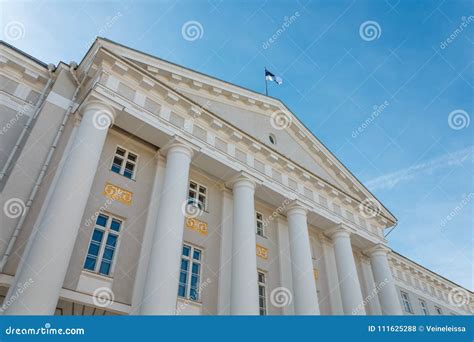 Facade of the Main Building of University of Tartu with Flag on the Top Editorial Stock Photo ...