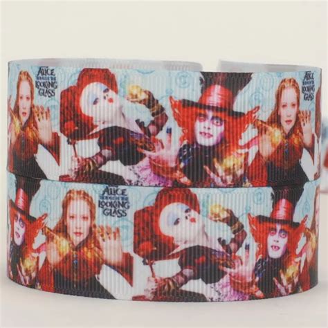 NEW sales 50 yards Alice in Wonderland ribbon printed grosgrain ribbon ...