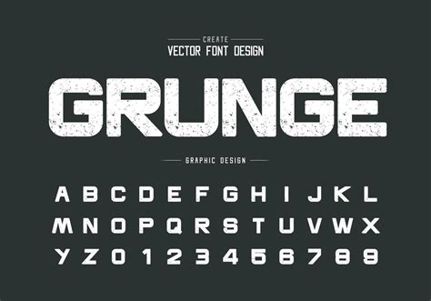 Texture bold font and grunge round alphabet vector, Rough design ...