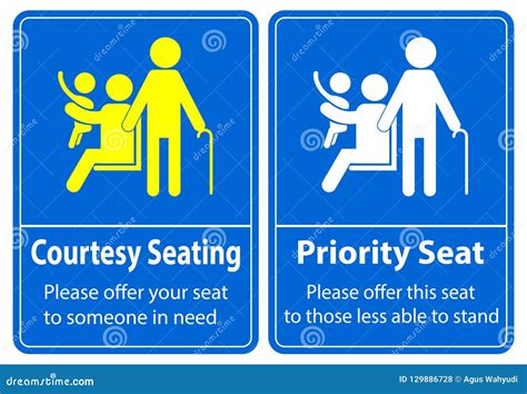 Priority Seat Sticker. Using in Public Transportation, Like Bus, Train ...