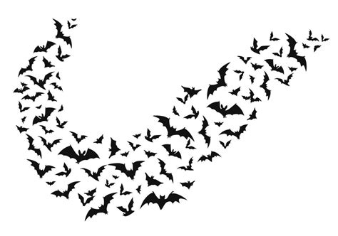 Halloween flying bats isolated vector winged swarm 25431402 Vector Art ...