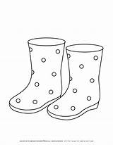 Boots Rain Drawing Kids Spring Crafts Coloring Printable Template  sketch template