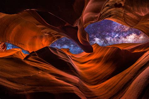 The Milky Way as seen from Antelope Canyon, Arizona : r/pics