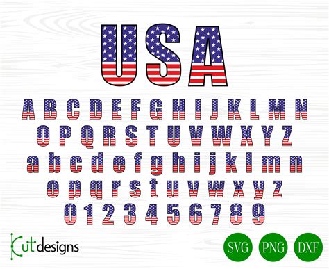 USA Flag Font American Flag Font USA Layered Letters Svg Files Cricut ...