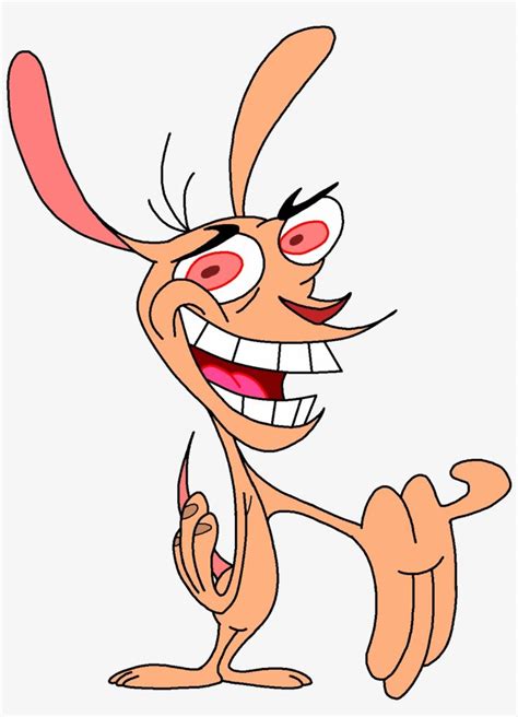 an animated cartoon character with big eyes and pink ears, holding his ...