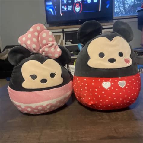 SQUISHMALLOWS OFFICIAL KELLYTOY Perfect Pair Mickey Mouse and Minnie Mouse Plush EUR 11,77 ...