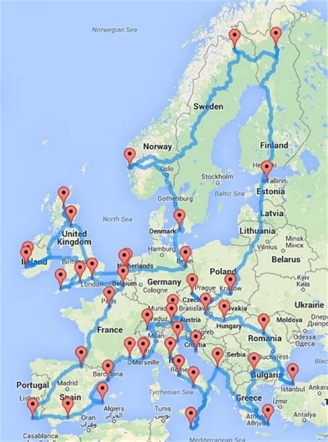 Mapa imprescindible para tu ruta en coche por Europa