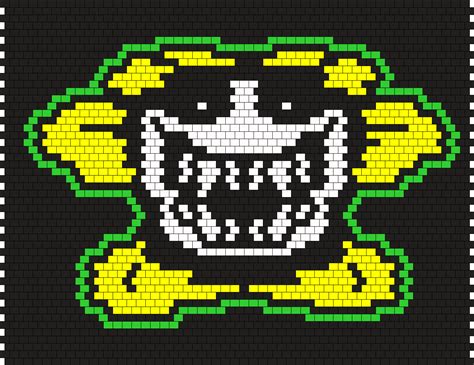 Alternate Color Scary Flowey Face Sprite Bead Pattern | Peyote Bead ...