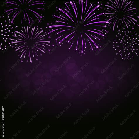 Firework sparkle background card. Beautiful bright fireworks isolated ...