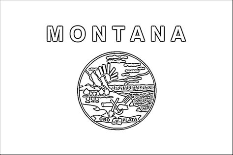 Montana Flag Coloring Page | Purple Kitty