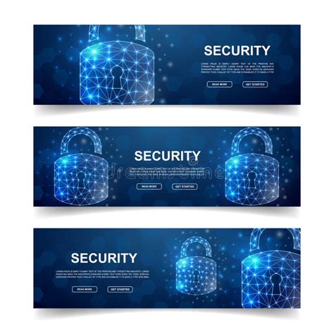 Banner Cyber Security Data on the Internet. Vector Illustration in a Modern Style Stock Photo ...