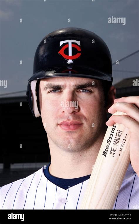 Minnesota Twins catcher Joe Mauer poses for a portrat at Hammond ...