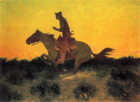 Frederic Remington Against the Sunset Painting | Best Paintings For Sale