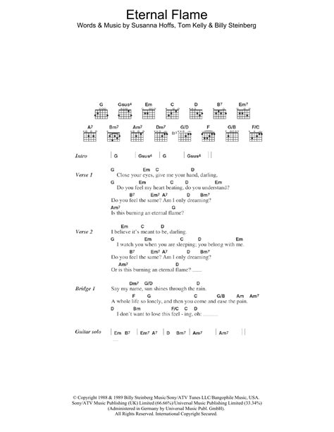 Eternal Flame by The Bangles - Guitar Chords/Lyrics - Guitar Instructor